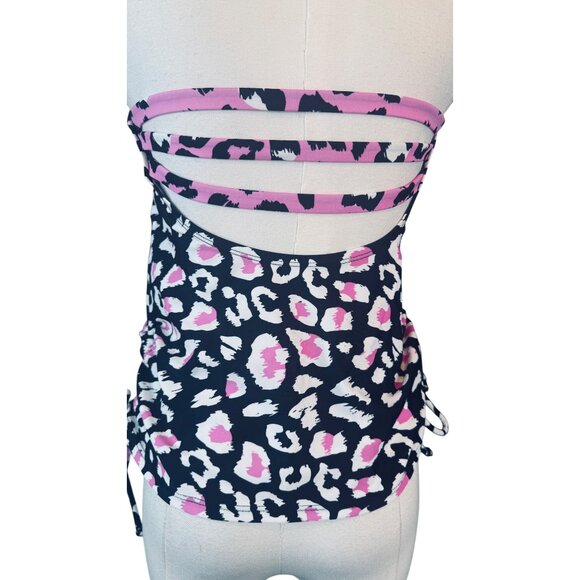 2/$30 NWT Salt & Cove Large Tankini Leopard Print Padded Bra Strappy Adjustable - Picture 8 of 14